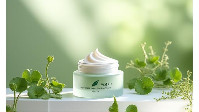 ヴィーガン認証スキンケア製品の様子